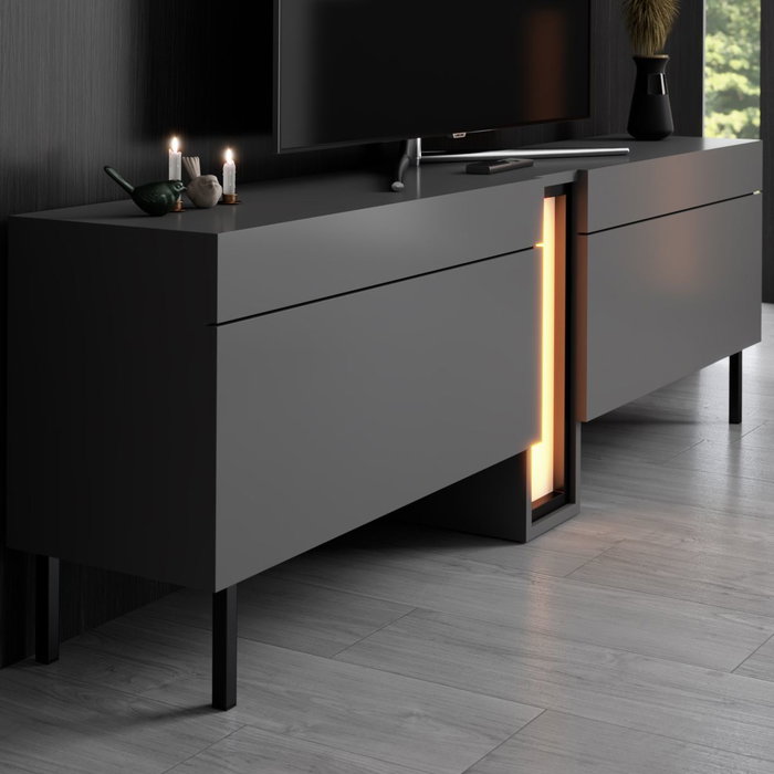 Hanah Home Nova Soporte para TV Antracita con Iluminación LED Hanah Home Nova Soporte para TV Antracita con Iluminación LED